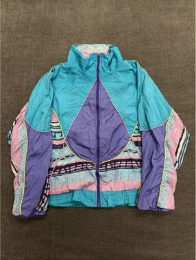 Santolina Bay Marlene James Colorblock Windbreaker Jacket Medium